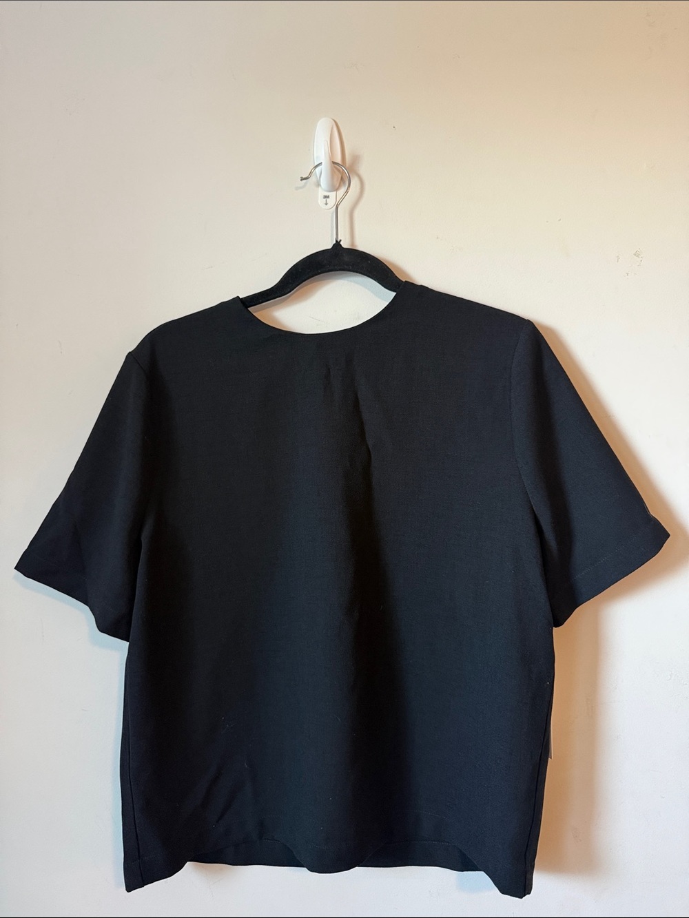 Reformation Black Short-Sleeve Boxy Top
